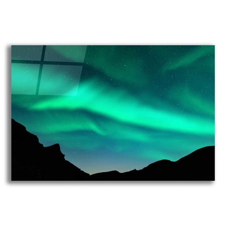 Epic Art 'Northern Lights In Winter Mountains' by Epic Portfolio, Acrylic Glass Wall Art, 16"x12"