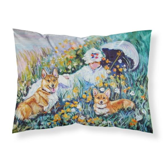 Carolines Treasures 7324PILLOWCASE Corgi Classics Fabric Standard Pillowcase Standard multicolor