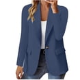 thumbnail image 2 of Xdegoge Blazer Tops for Women Lapel Collar Long Sleeve Work office Dressy Slim Fit Solid Pattern Single Button Lightweight Breathable Spring Summer Tops, 2 of 6