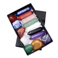 thumbnail image 1 of Kit De Cristales Juego De 7 Chakras Piedras Caídas Juego De Piedras De 7 Chakras Piedra De Meditación Amuleto De Yoga Con Caja De Regalo Minnieouse AP005658-00, 1 of 6