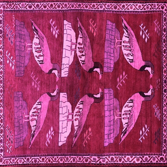 Ahgly Company Indoor Square Persian Pink Traditional Area Rugs, 4' Square