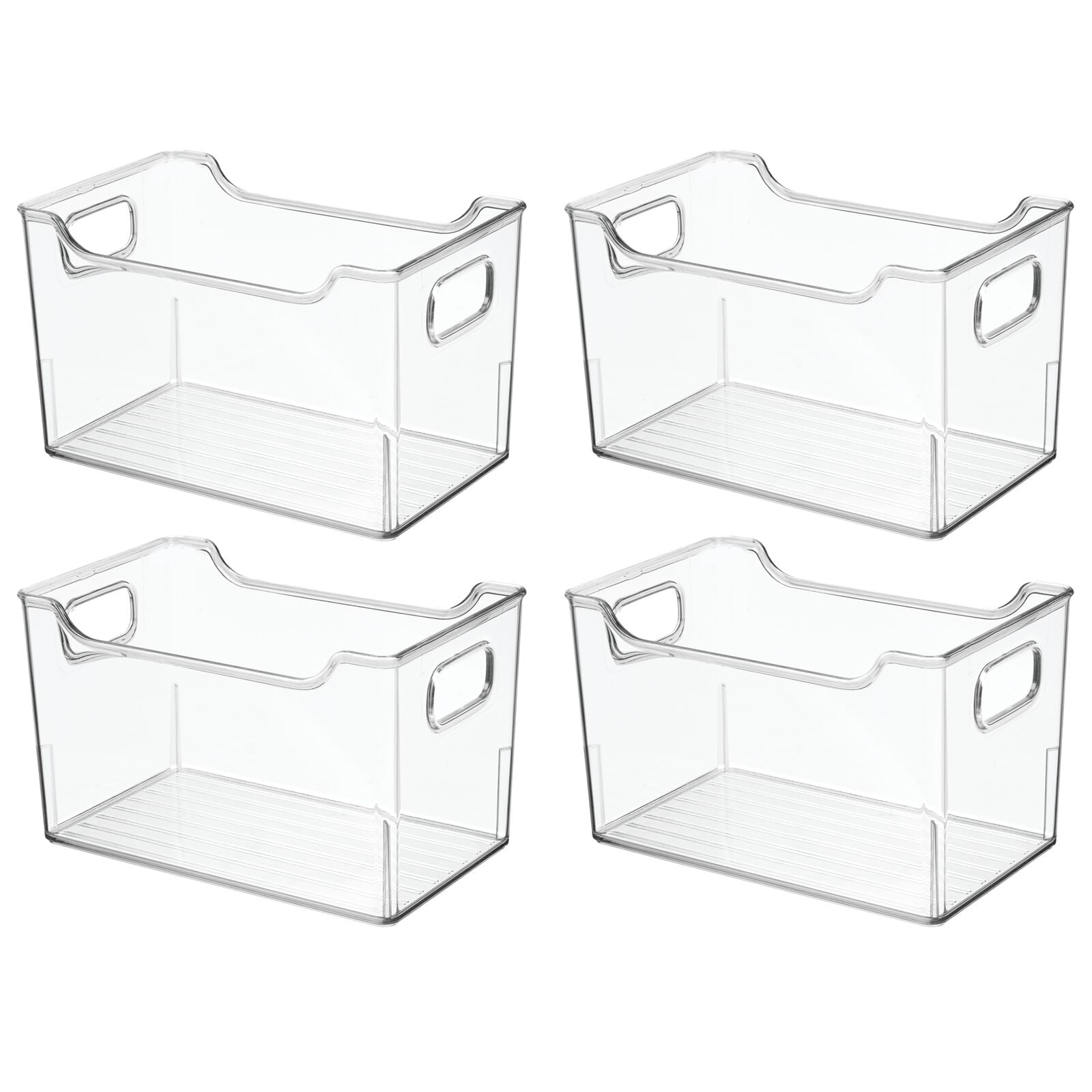 mDesign Large Plastic Home Office Desk Storage Organizer Bin, 4 Pack