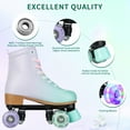 thumbnail image 4 of YYW Roller Skates for Women,Double-Row Light up Wheels Men Quad Skate,Green Purple(Women 8/Men 6.5), 4 of 9