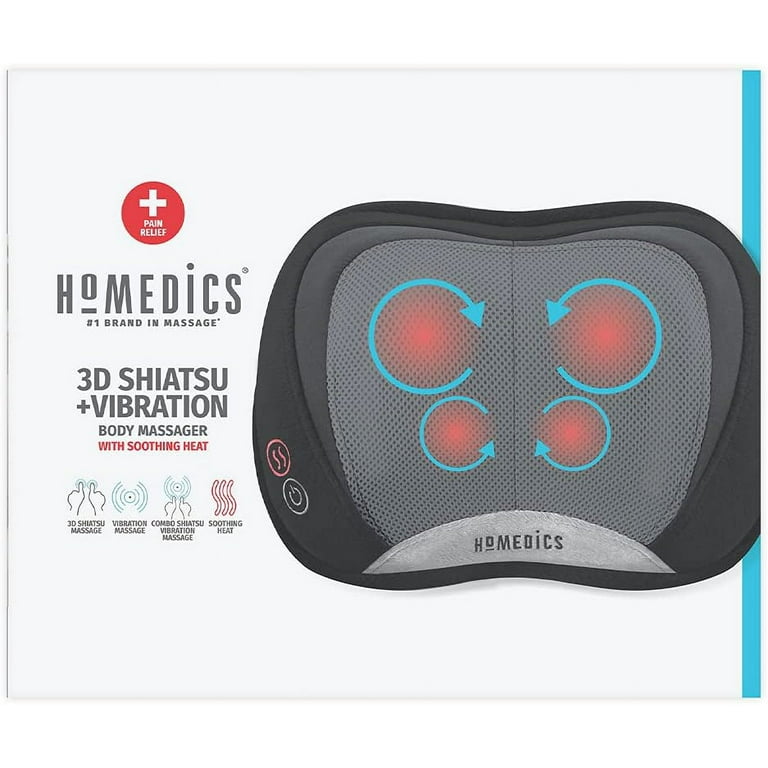 Homedics 3D Shiatsu Full Body Massager with Therapeutic Vibration Soothing Heat with Deep Kneading Massage Helps Release Tension in Neck Back