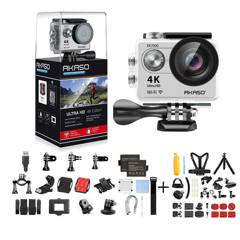 AKASO EK7000 4K Action Camera + 14 in 1 Camera Accessories WIFI