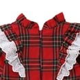 thumbnail image 6 of Qiylii Infant Sister Matching Christmas Costume Lace Long FLared Sleeve Plaid Jumpsuit/Dress, 6 of 6
