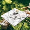 thumbnail image 4 of FKELYI White Marble Texture Highland Cow Print Square Tablecloth with Elastic Edge Anti-Dust Polyester Table Cover for Outdoor Picnic Table Protector Kitchen Decoration, 34x34 inch, 4 of 6