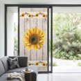 thumbnail image 3 of Vintage Sunflower Window Privacy Film,Wooden Yellow Summer Botanical Floral Retro Static Cling UV Sun Blocking Heat Control Window Tint Day and Night,Non-Adhesive One Way Privacy Cover 35.4''x78.7'', 3 of 7