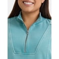 thumbnail image 3 of Terra & Sky Women’s Plus Half-Zip Sweatshirt Dress with Pockets, Sizes 0X-4X, 3 of 5