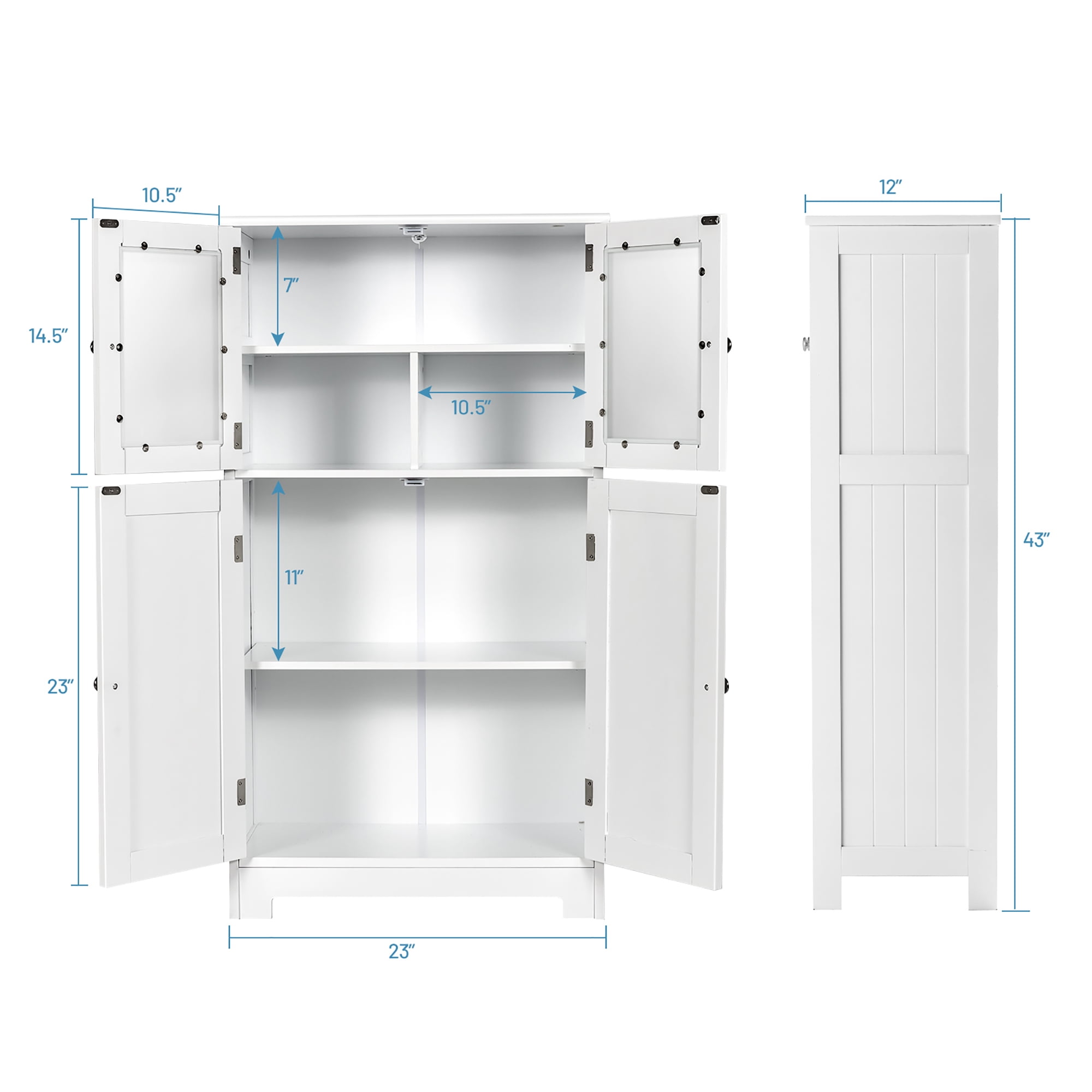 Costway Free Standing Tall Bathroom Storage Cabinet Kitchen Cupboard with Doors & Adjustable Shelf  (图2) Costway Free Standing Tall Bathroom Storage Cabinet Kitchen Cupboard with Doors & Adjustable Shelf  (图2)