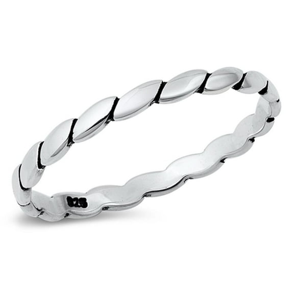 Vintage Stacking Rope Ring .925 Sterling Silver Band Jewelry Female Male Unisex Size 8