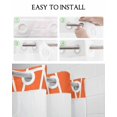 thumbnail image 5 of No Hook Shower Curtain with Snap in Liner, Abstract Geometric White Line Orange Texture Hotel Shower Curtains for Bathroom, Washable Shower Curtain Liner Set with Mesh Top Window, 72"x84", 5 of 6