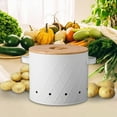thumbnail image 6 of Fiocias Potato Storage Tin with Lid Potato Onion Garlic Storage Bin for Kitchen Home White Large, 6 of 9