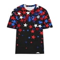 thumbnail image 5 of Gamivast T Shirts fort Women Patriotic Star Print Crew Neck Slim Fit Tees Soft Breathable Stretchy Short Sleeve Tops Independence Day Fourth of July Summer Holiday Wear, 5 of 5
