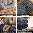 thumbnail image 3 of 2 guantes de invierno con solapa de medio dedo, tejidos, con dedos permeables, gruesos, acolchados y cálidos, con dedos expuestos 738, 3 of 5