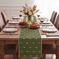 Spring Table Decor Rustic Army Green Farbic Rustic Cotton Woven Table Runner, Farmhouse Spring ...