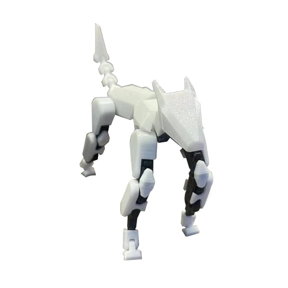 T13 Action Figure, Robot Dog Action Figure, T13 Action Figure 3D Printed Multi-Jointed Movable, 13 Action Figure Dummy, Decorations for Action Figures (White)