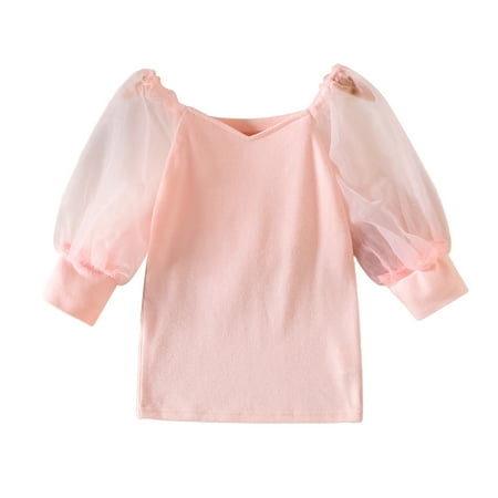 

Girls Fashion Dresses Babys Kids Toddler Girls Solid Spring Winter Long Net Yarn Sleeve Princess Dress Clothes
