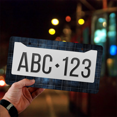 thumbnail image 4 of 1 Pcs Blue Plaid License Plate Frame, License Plate Cover for Car Decorative Parts, Aluminum License Plate Bracket Holder Rust-Proof Weather-Proof for US Standard Car, 4 of 9