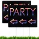 thumbnail image 1 of Letreros de fiesta Timcorr 2 paquetes de doble cara 17 x 13 pulgadas con estacas de metal en H, 1 of 8
