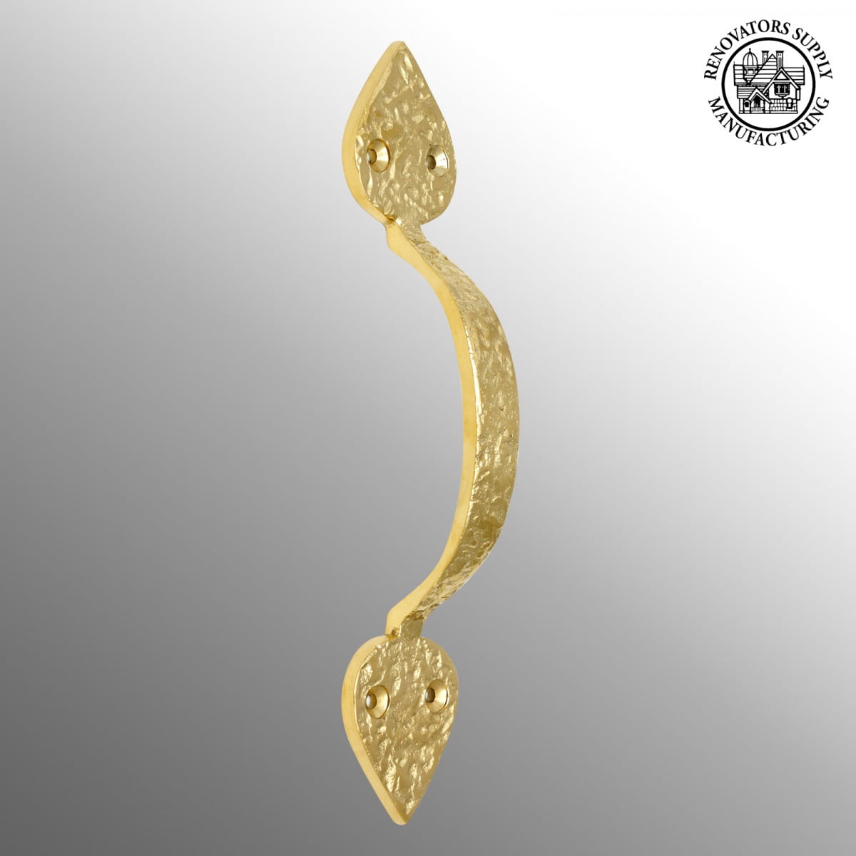 Renovators Supply Brass Door Handle Pulls 8 1/4" L Antique Hammered Brass Gold Cabinet or Farmhouse Gate Pull Handle PVD Coat Finish w/Screws