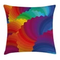 thumbnail image 1 of Colorful Home Decor Throw Pillow Cushion Cover, Gradient Dash Sea Shell Inspired Wavy Dimension Palette Stripes Artisan, Decorative Square Accent Pillow Case, 18 X 18 Inches, Multi, by Ambesonne, 1 of 2
