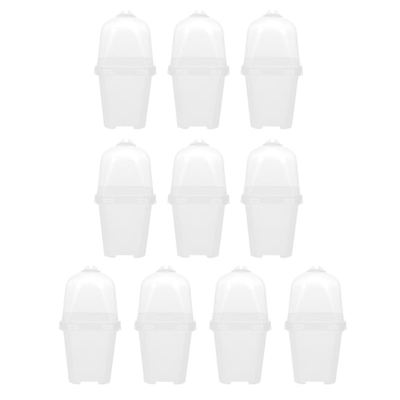 Pretyzoom 10 Sets Gardening Pots for Plant Containers in White 14X7CM