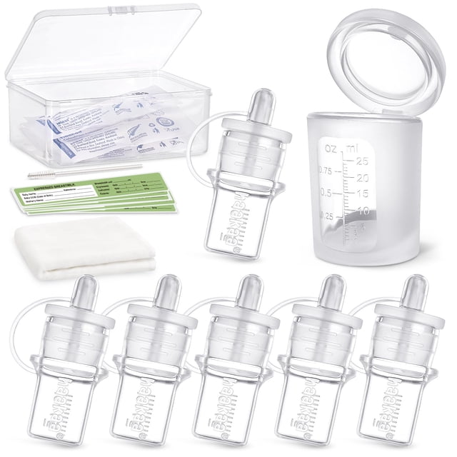 Kit Haakaa para Colección de Calostro 2ml 6 piezas y Taza de Alimentación con Tapa de 25ml