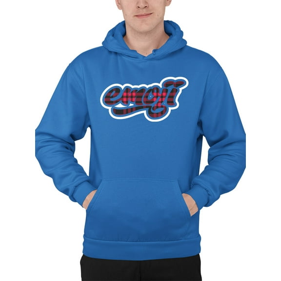 Emoji Graffiti Plaid - Red Urban Street Art Design Men's Hoodie