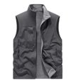 thumbnail image 7 of CharmCyan Men's Outdoor Fishing Vest, Lightweight Sleeveless Practical Workwear, With Added Fleece Suitable For Winter, Double-sided Wearable Gray 2XL, 7 of 7