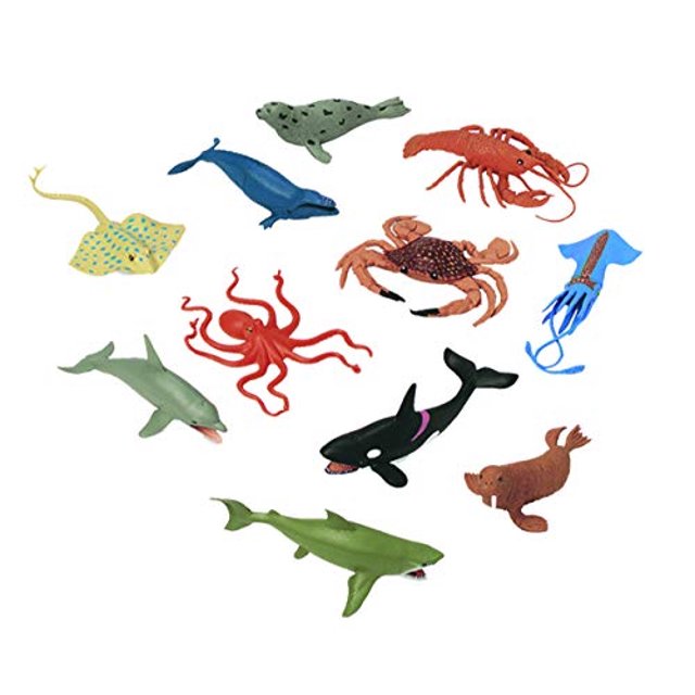 Wild Republic Polybag Aquatic, Octopus, Shark, Dolphin, Orca, Crab, Lobster, Blue Whale, S Wild Republic WILD REPUBLIC
