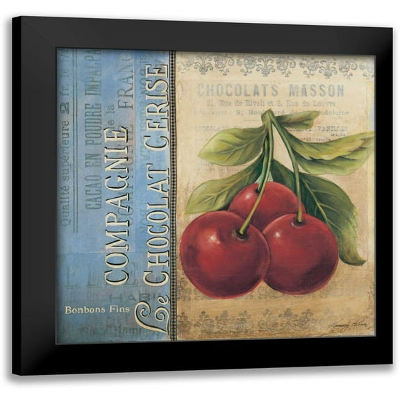 Poloson, Kimberly 12x12 Black Modern Framed Museum Art Print Titled - Cherries