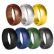 thumbnail image 5 of de bodas de silicona de 7 piezas: alianza segura para ejercicio, trabajo, gimnasio, personal de primeros de auxilios, recomendado para hombres Dise Yinane Banda de anillo de silicona, 5 of 8