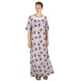 thumbnail image 4 of Sakkas Maha Soft Womens Short Sleeve Nightgown Sleep Dress Breathable No Bunch Up - Mocha-plaid - XL, 4 of 5