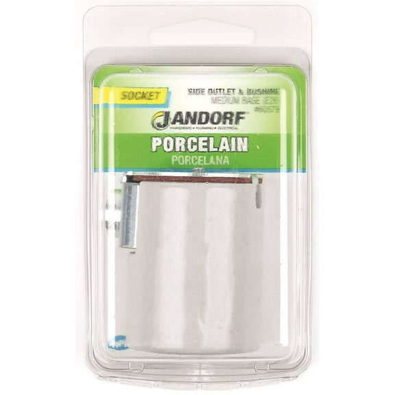 Jandorf 60579 Lamp Socket, 600 V, 660 W, Porcelain Housing Material, White