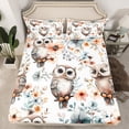 thumbnail image 2 of Manfei Watercolor Owl Full Size Sheets 4-Piece for Kids, Spring Floral Flower Bed Sheets, Cute Animal Sheet Sets, Breathable Home Decor, 2 of 6
