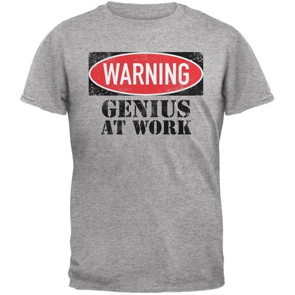 Genius At Work Heather Grey Adult T-Shirt - Large