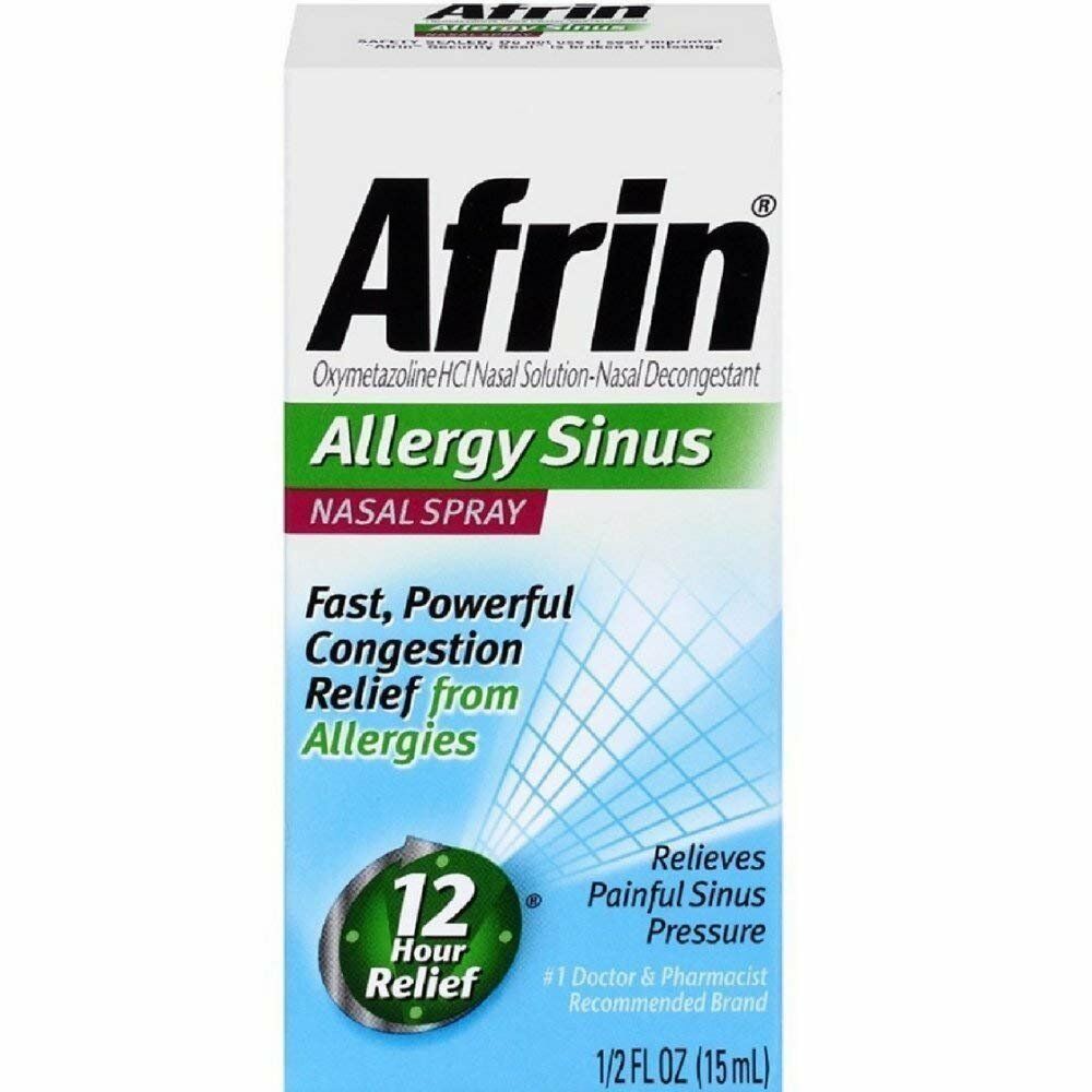 Afrin 12Hr Allergy Sinus Congestion Relief Nasal Sprays, 0.5 oz, 6Pack