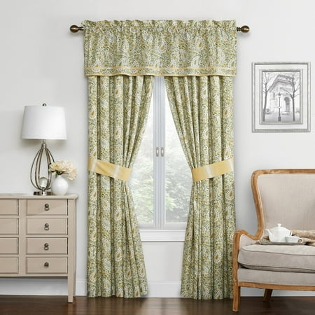 Waverly Paisley Verveine Window Drapery Pair Walmart Com