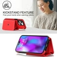 thumbnail image 4 of ELEHOLD Multi-Functional Wallet Case for iPhone 14 Pro Max 6.7" Organ Card Slots RFID Blocking Stand Function Wrist Strap Crossbody Shoulder Strap Shockproof Purse Case,Red, 4 of 8