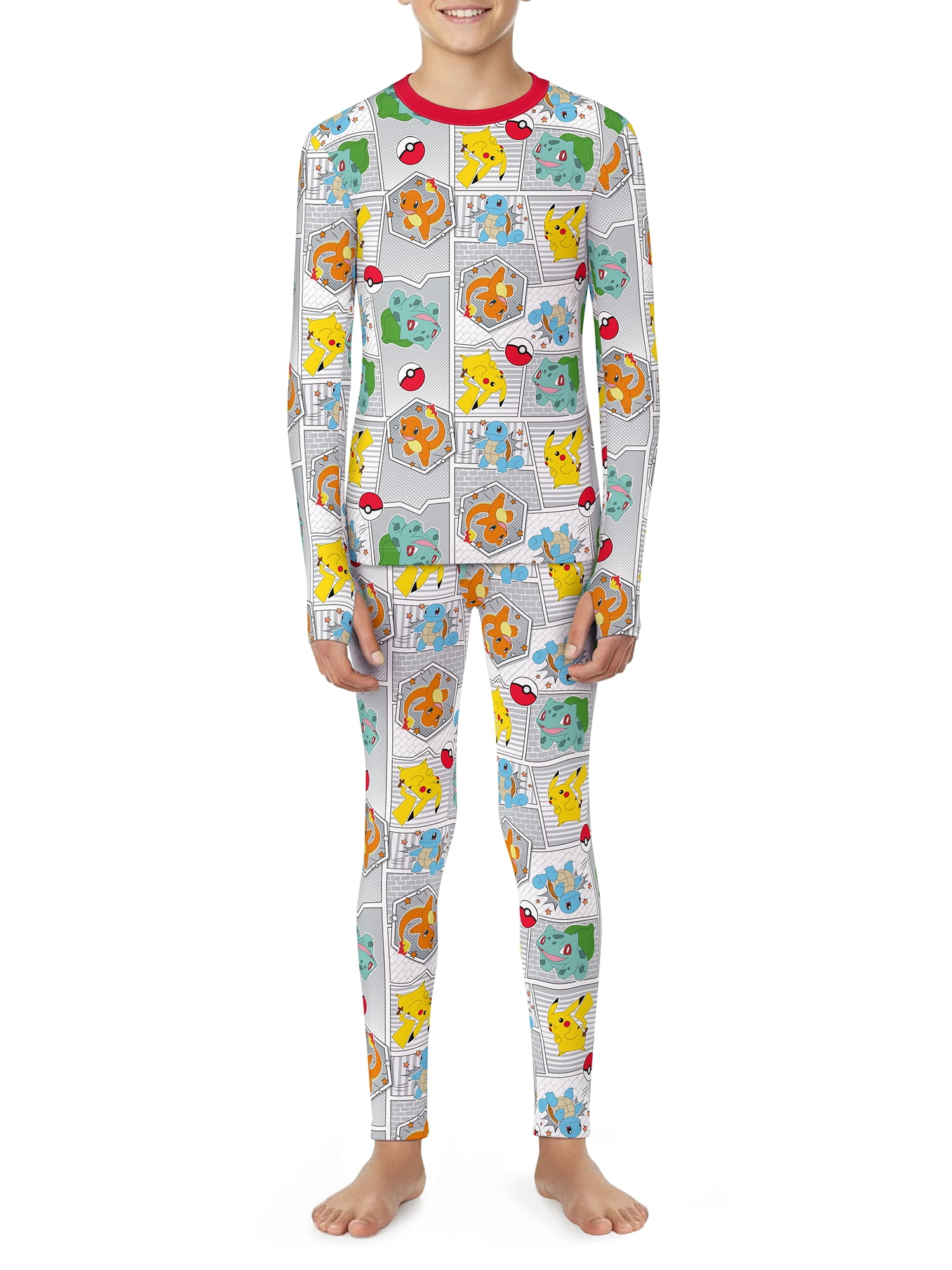 Climateright By Cuddl Duds Pokemon Boys Thermal Set, Sizes S-L