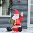 thumbnail image 2 of HOMCOM 4ft Outdoor Christmas Lighted Inflatable Santa Claus w/ Gift Box, 2 of 10