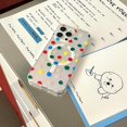 thumbnail image 5 of Compatible with iPhone 15 Pro Max Cute Case Wave Dot Pattern Magnetic Laser Holography Bling Frosting Funny Fashion Protection Shockproof Cover for Women Girls Colorful, 5 of 6