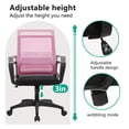 thumbnail image 6 of YRLLENSDAN Mesh Office Chair with Wheels Rolling Desk Chair with Arms Mesh Computer Chair for Adults Conference Room Chair Study Chair Adjustable Height 2 Pack,Pink, 6 of 7