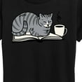 thumbnail image 3 of Instant Message - Cat On Book - Women's Short Sleeve Graphic T-Shirt, 3 of 6