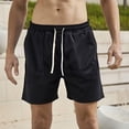 thumbnail image 2 of fatyb Mens Summer Shorts Drawstring Elastic Waist Casual Shorts Loose Comfy Beach Shorts with Pockets, 2 of 7