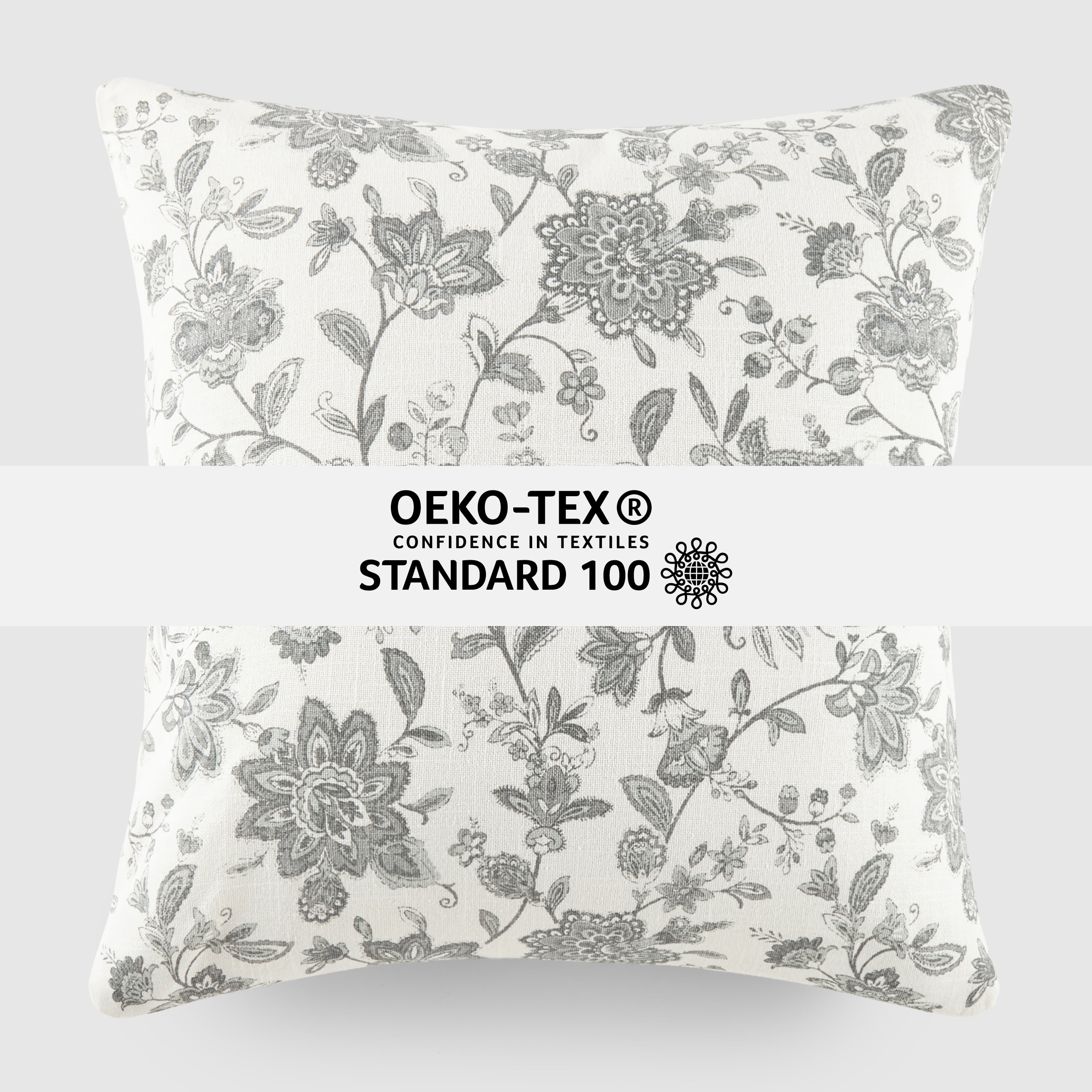 Noble Linens 2-Pack Seed Stitch Knit and Cotton Patterned Decor Throw Pillows - Light Gray