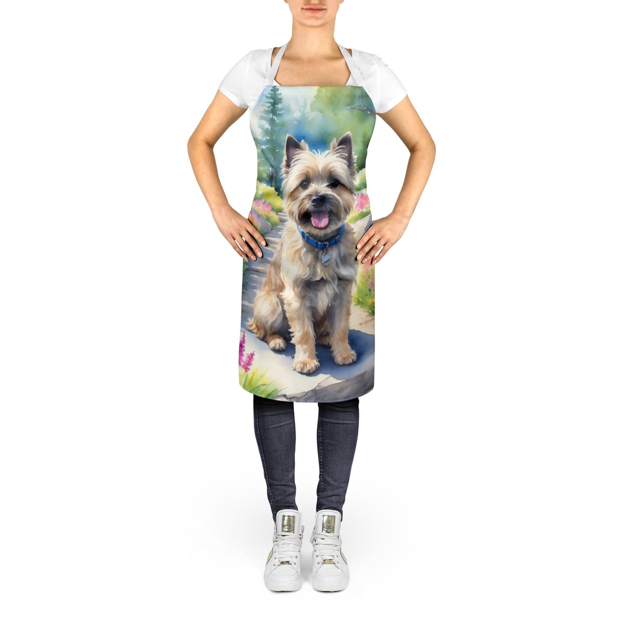 Cairn Terrier Spring Path Apron 27 in x 30 in