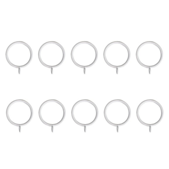 10Pcs Curtain Rings With Eyelets 1.5 Inch I D Plastic Drapery Rings For Pinch Pleat Curtains Drape Ring(White)AA