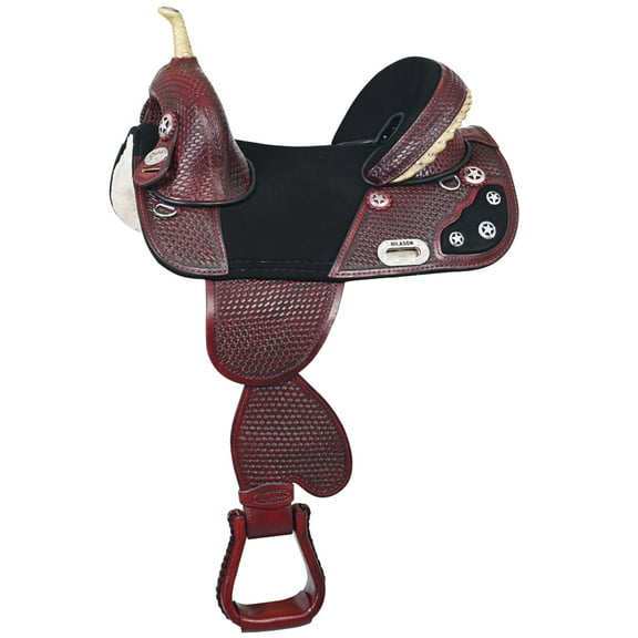 HILASON Western Horse Treeless Trail Barrel American Leather Saddle | for Horses